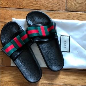 Gucci Satin Slide with Web bow